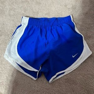 Nike women’s small blue and white shorts.